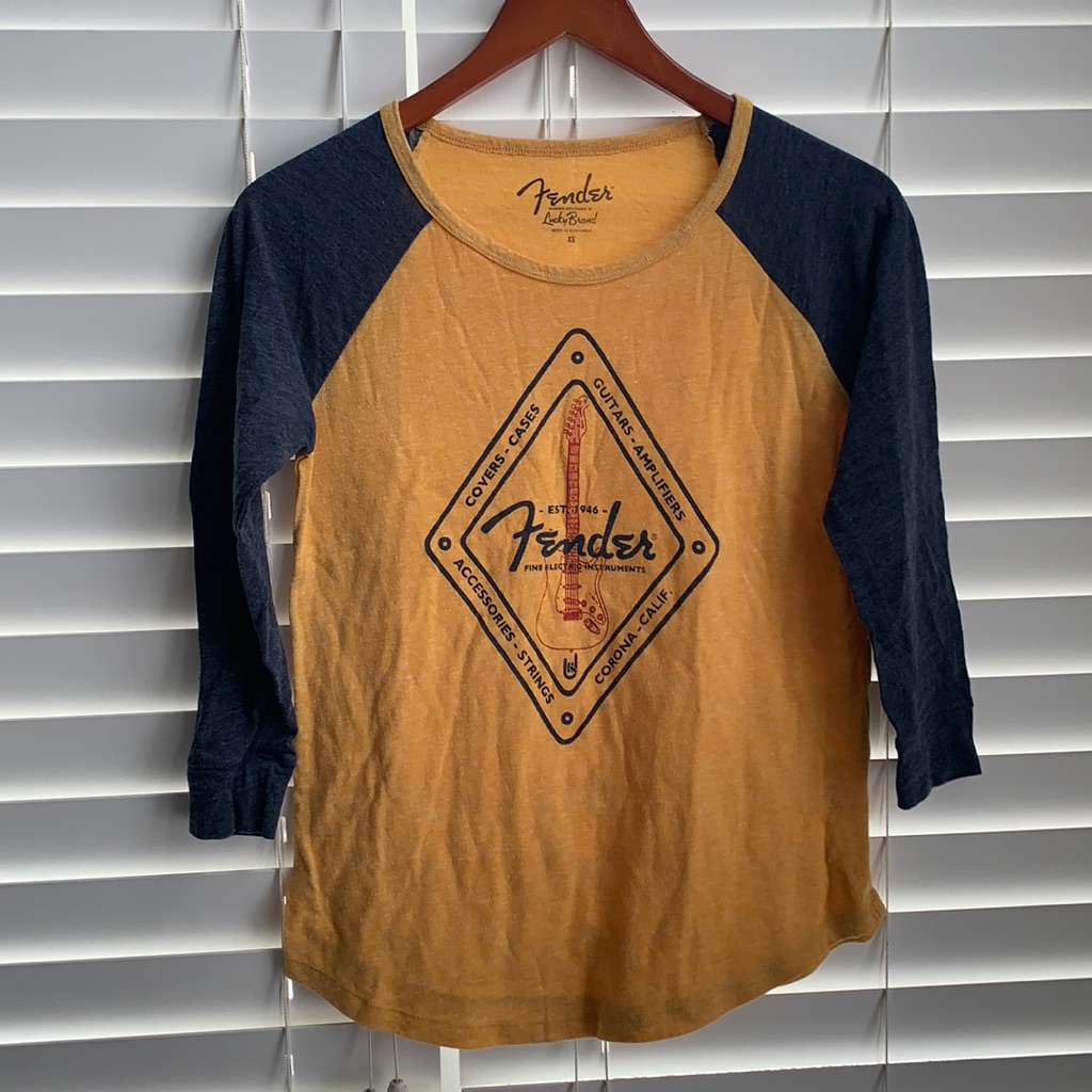 Lucky Brand 3/4 Sleeve Fender Guitar Tee